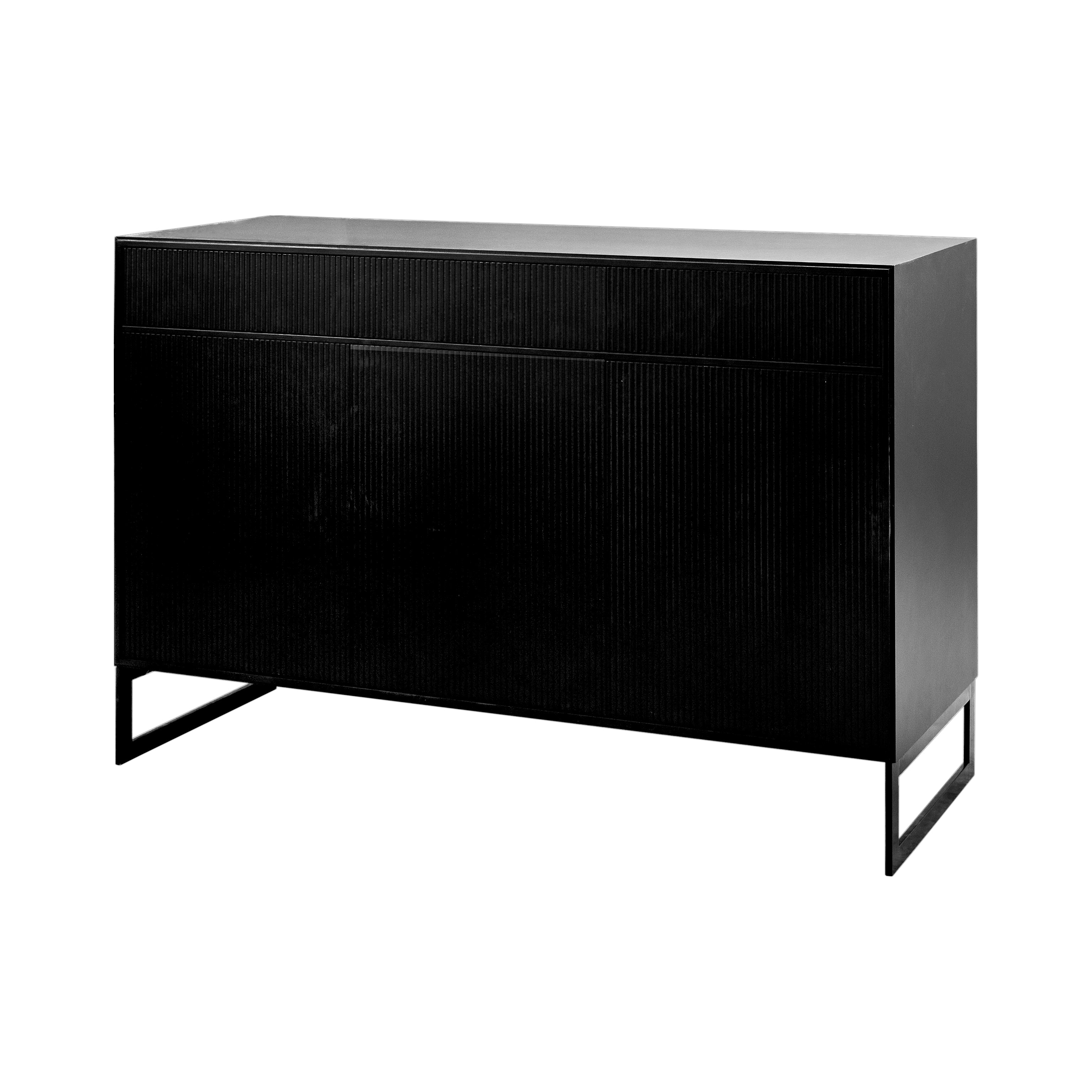 LINE SKÄNK HÖG 3-DÖRRAR BURNED WALNUT BLACK 135B x 42D x 86H