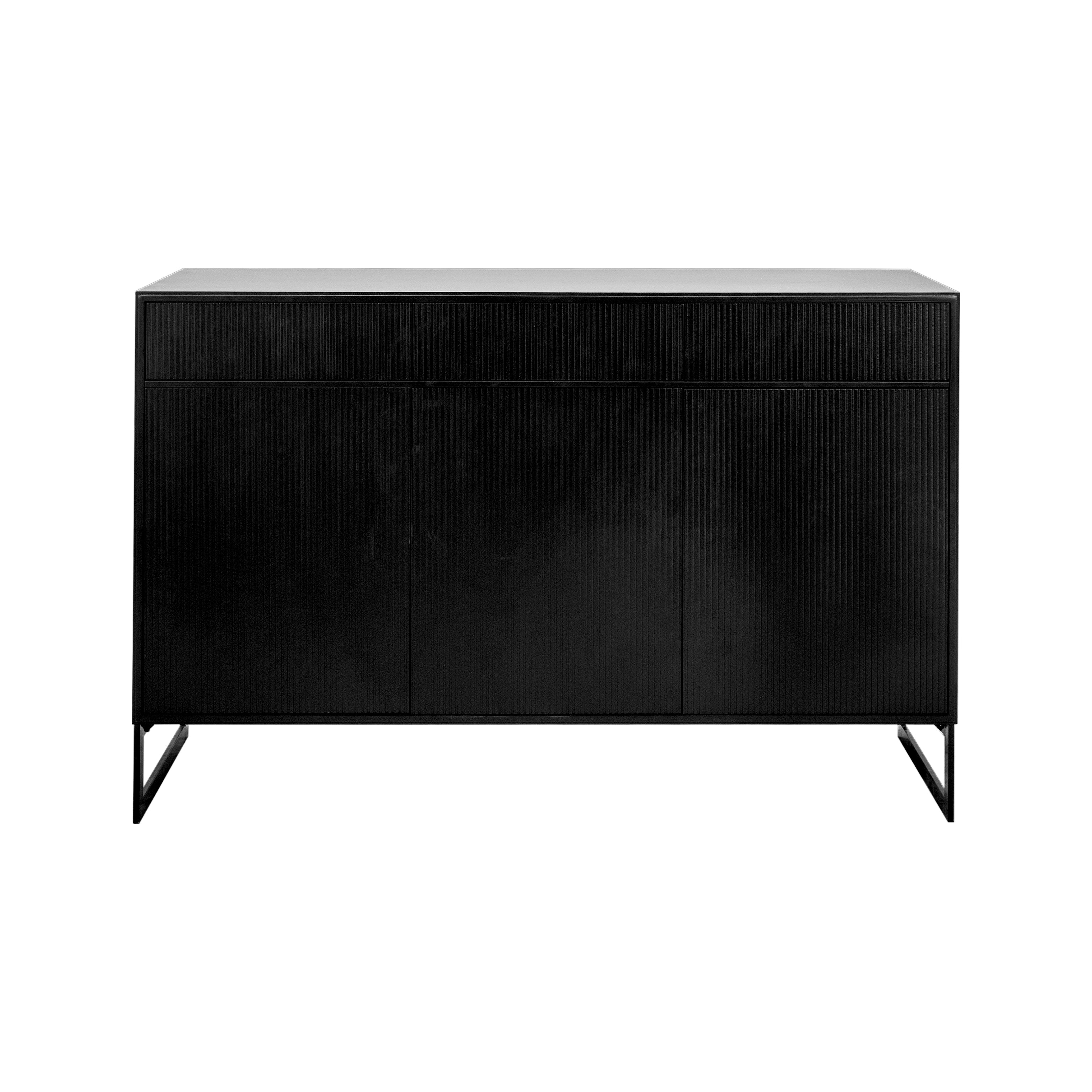 LINE SKÄNK HÖG 3-DÖRRAR BURNED WALNUT BLACK 135B x 42D x 86H