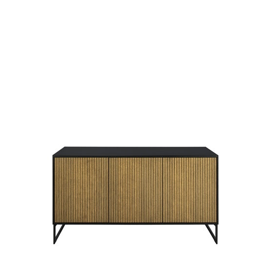 LINE SKÄNK HÖG 3-DÖRRAR BURNED WALNUT BLACK 135B x 42D x 86H