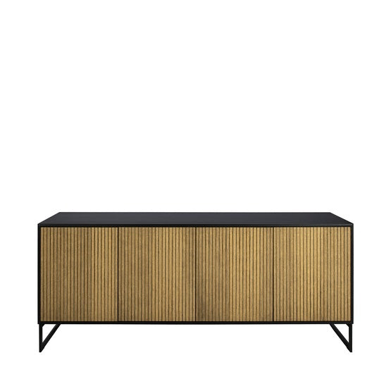 LINE SKÄNK 4-DÖRRAR BURNED WALNUT BLACK 177B x 42D x 72H